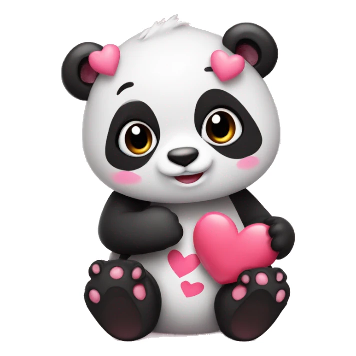 Panda con corazones rosados 🩷 sticker