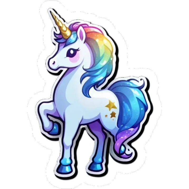 Sparkling unicorn sticker