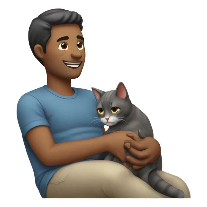 Man petting a cat  sticker