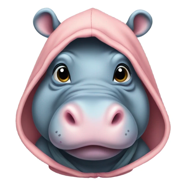 baby hippo wearing hoodie sticker