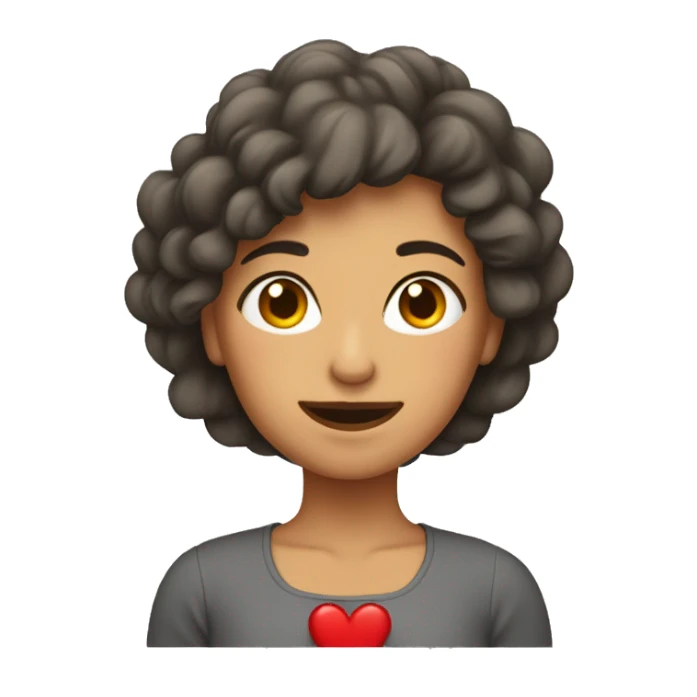 una mujer de pelo corto con el corazon roto sticker
