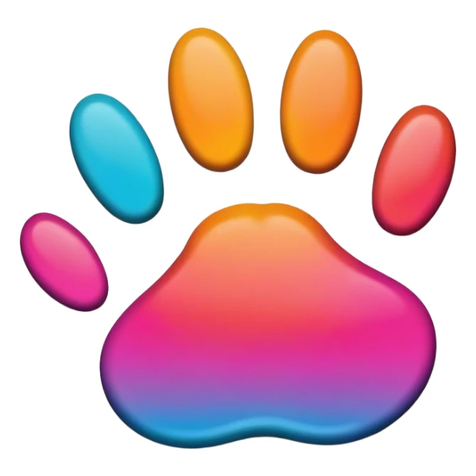 colored puppy paw print sticker