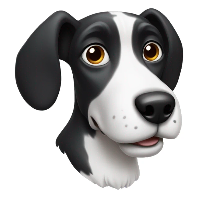 Black and white dog with big ears sticker