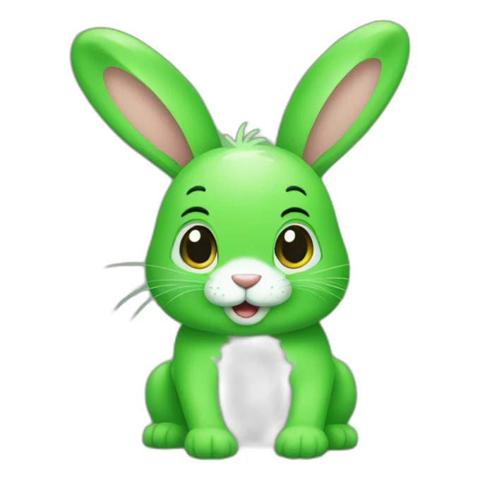 green bunny sticker