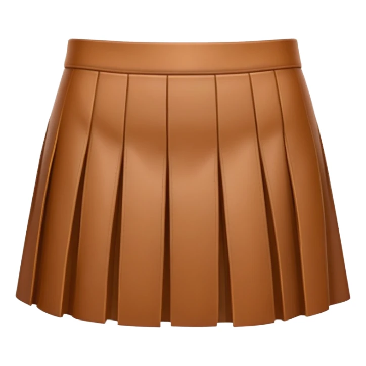 mini brown leather skirt front view sticker