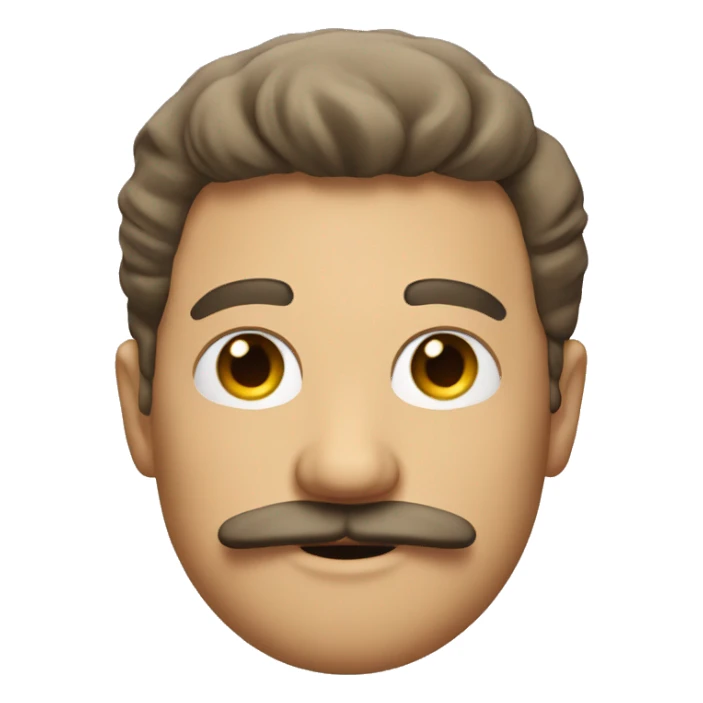 man with a mustache and a bang sticker