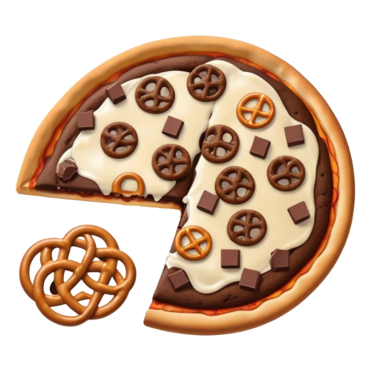 pizza slice, cookie, pretzel, chips, chocolate sticker