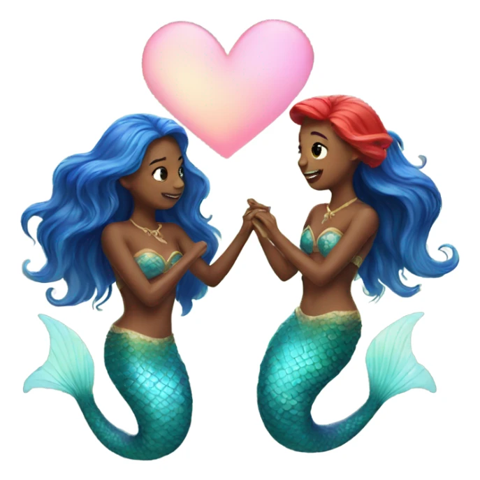 two mermaids in love sticker