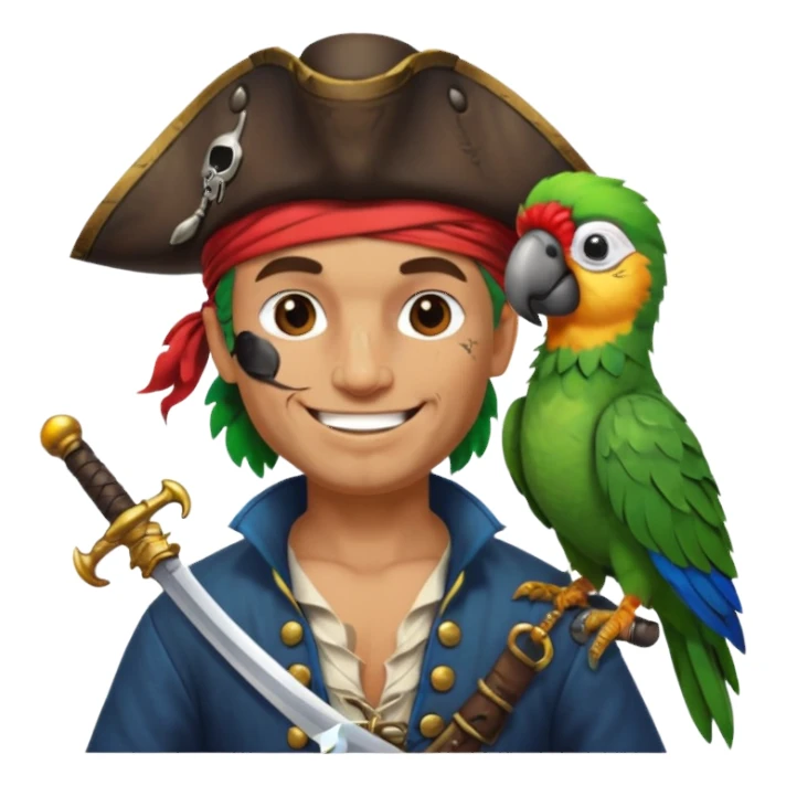 pirate and parrot sticker