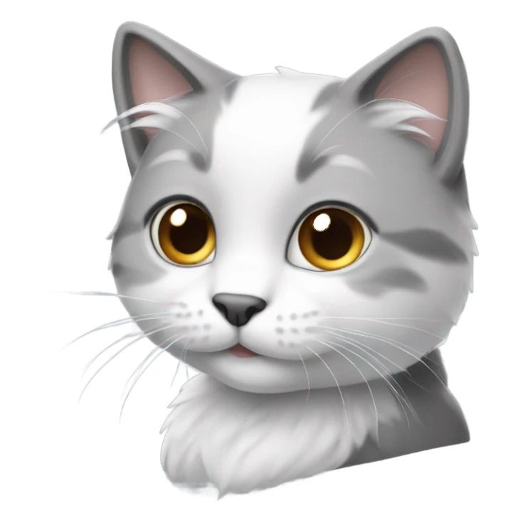 Cute white and gray cat sticker