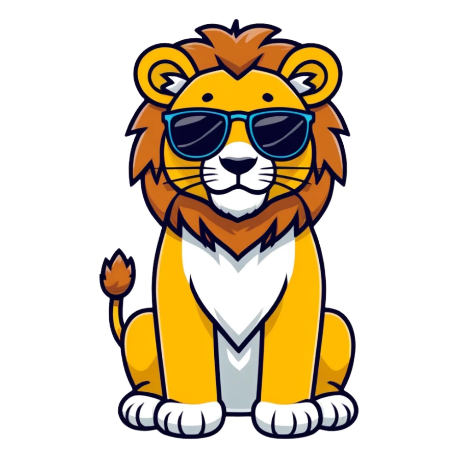 Lion with sunglasses  sticker