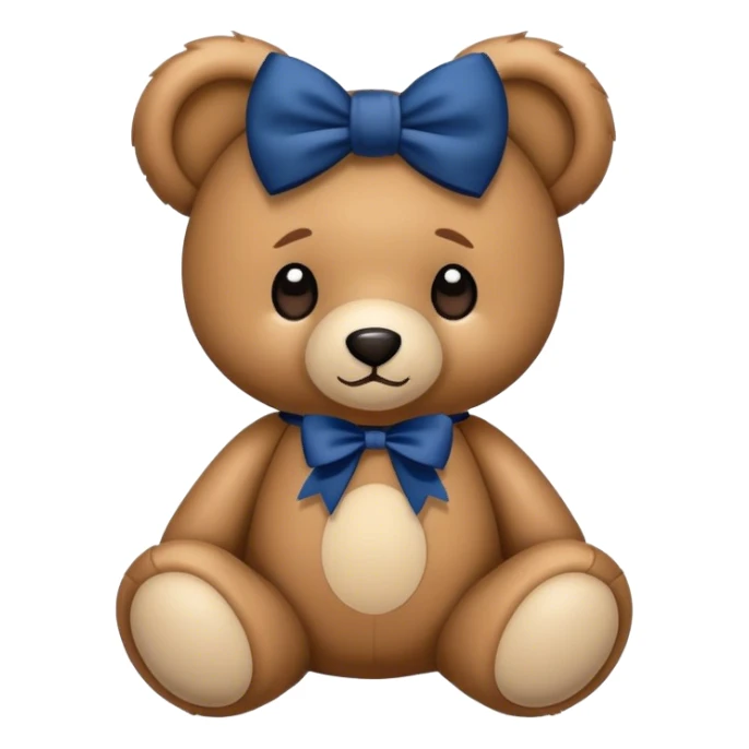 Teddy with dark blue bow sticker