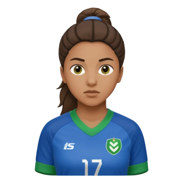 womansoccer player blue green jersey sticker