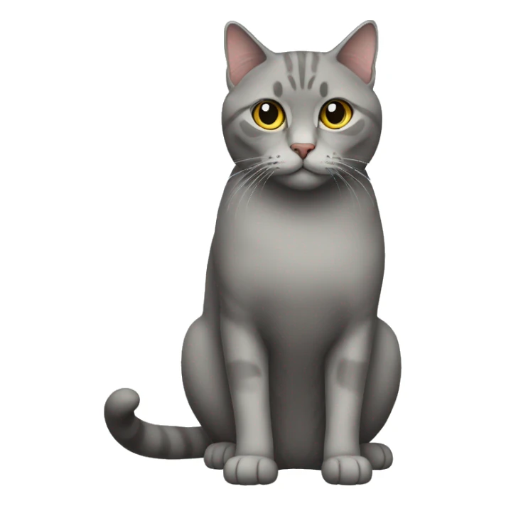Grey Scottish straight cat, full body sticker