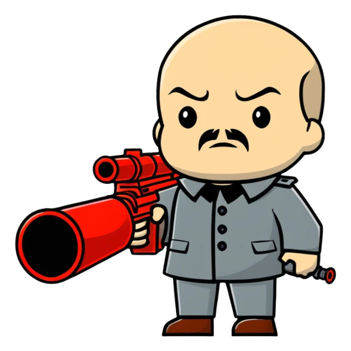 Vladimir Lenin wielding a minigun sticker