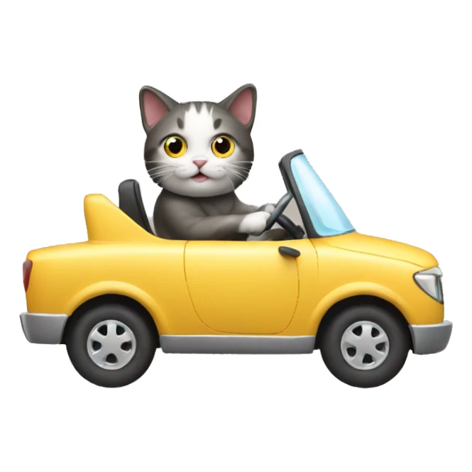 Cat driving car sticker