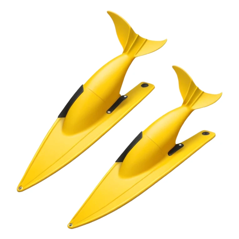  diving fins  yellow sticker