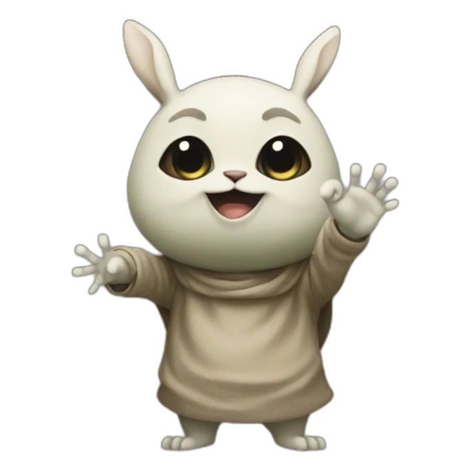 grogu, holds hand up, stop sticker