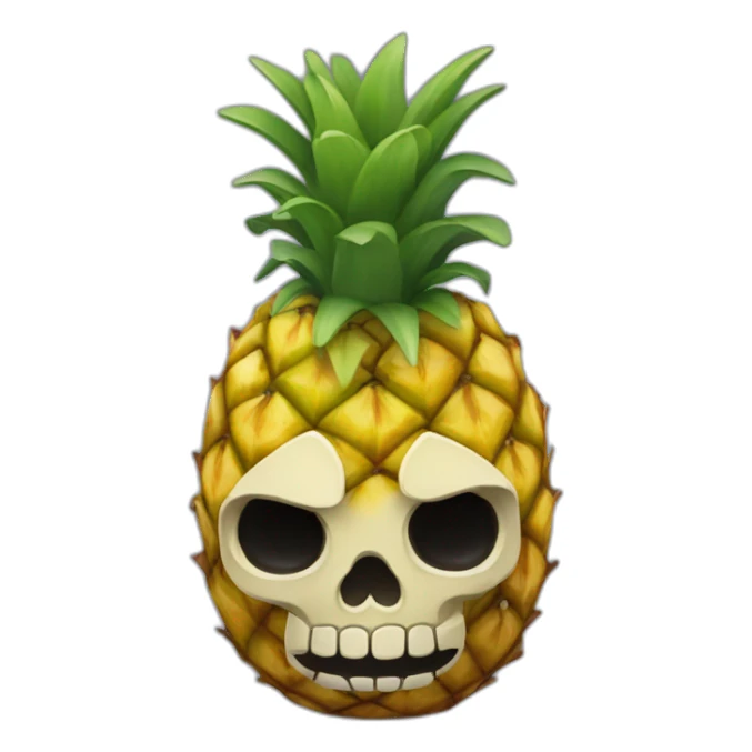 Piña con forma de calavera sticker