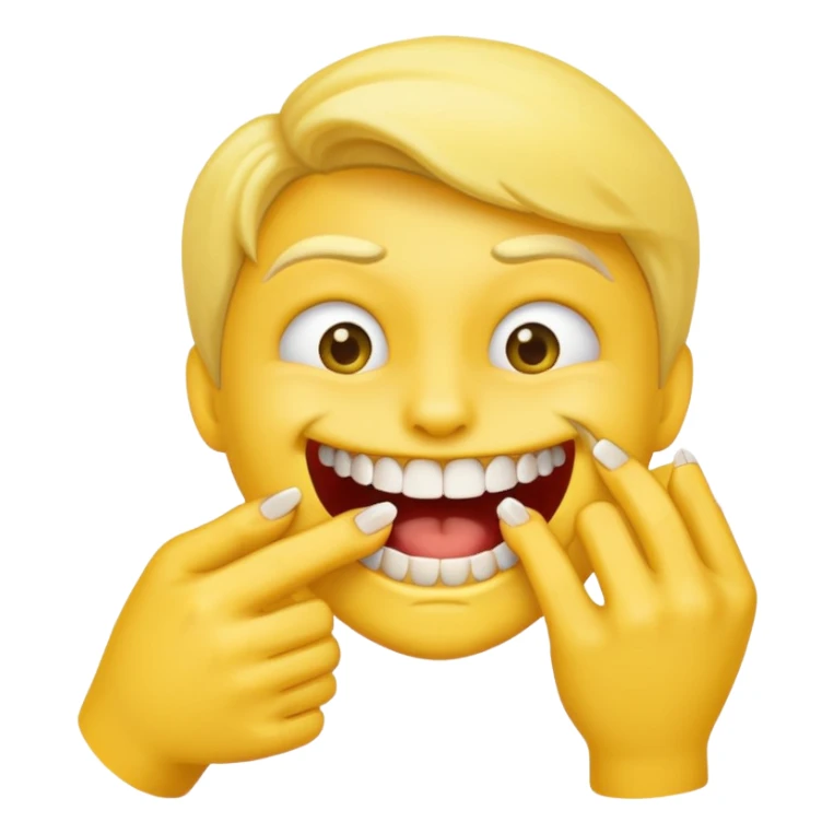 Emoji that bite nails showing his teeths sticker