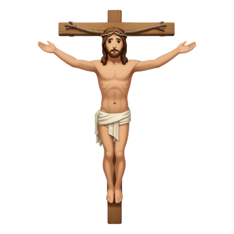 распятый Иисус на кресте в полный рост сбоку.  Крест должен быть целый вид со стороны  sticker