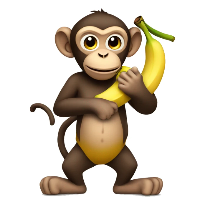 Monkey holding a banana sticker