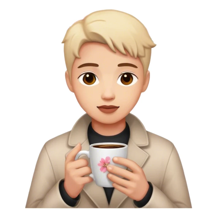 cherry blossom-coffee sticker