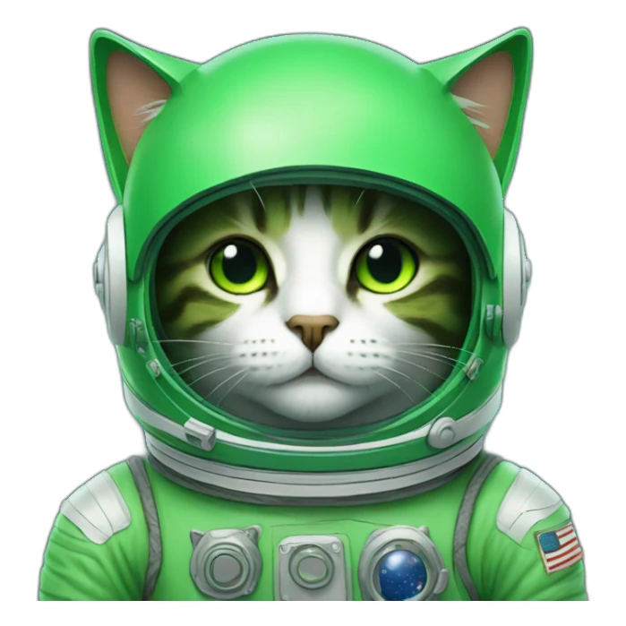 green astronaut cat sticker