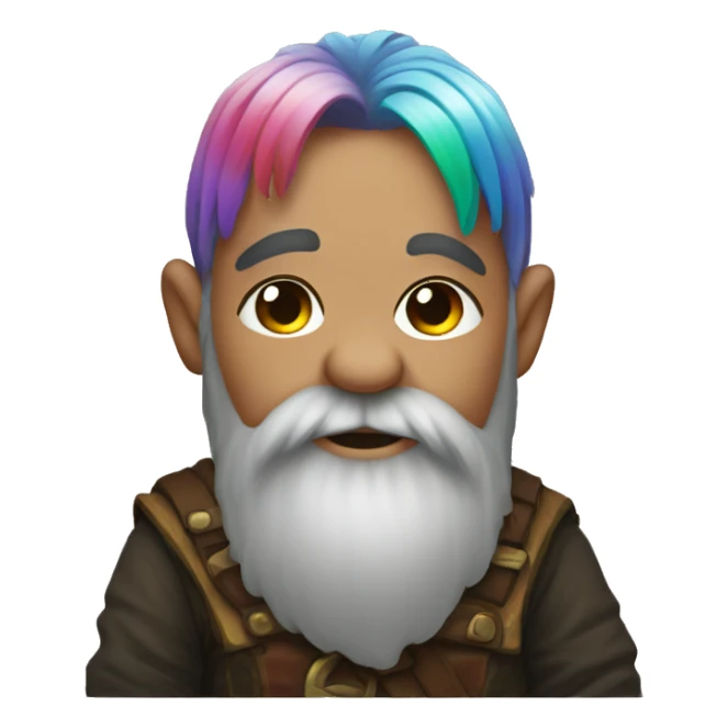 dwarf with rainbow hair sticker