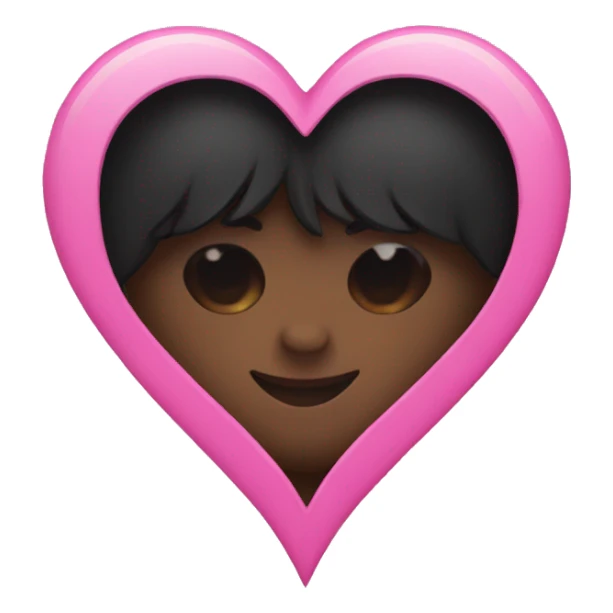 Half black half pink heart sticker