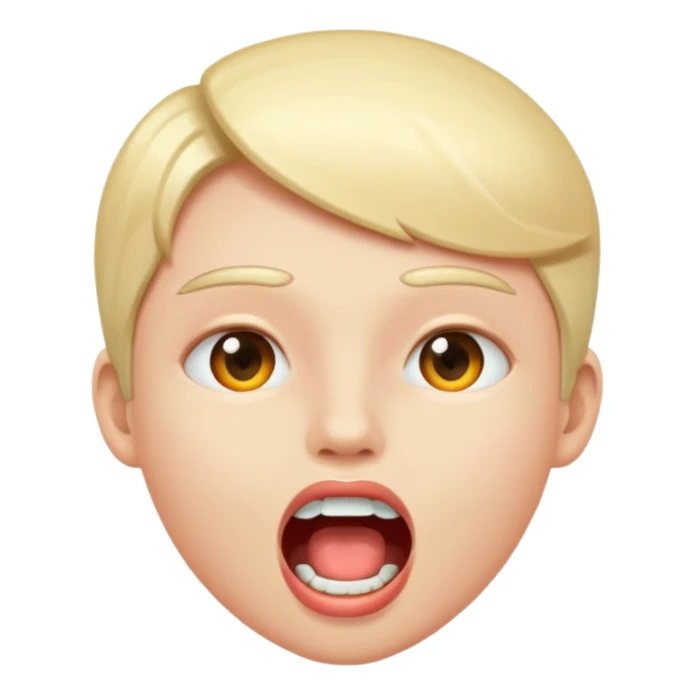 open mouth with letters A Б В coming out sticker