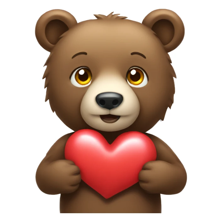 a bear with a heart sticker