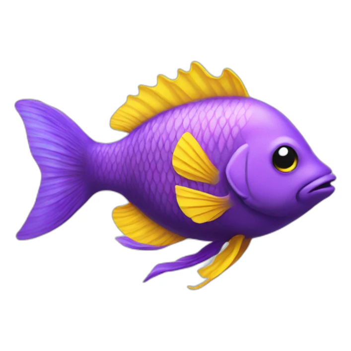 Purple fish yellow fins  sticker