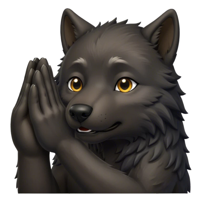 black wolf praying sticker