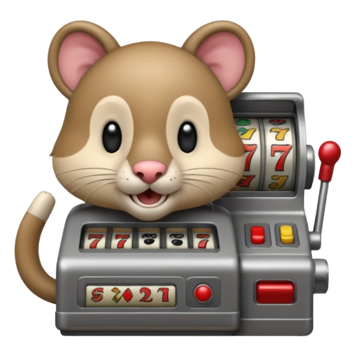 animal playing a slot machine sticker
