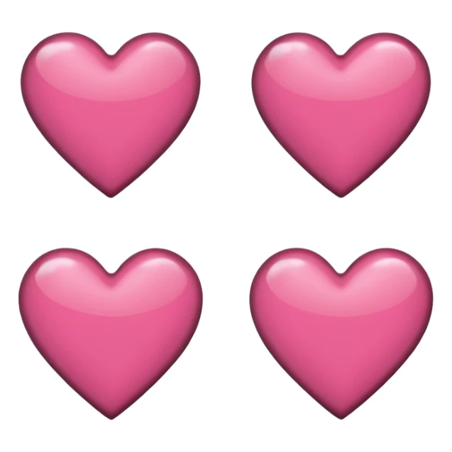 4 pink and dark brown hearts  sticker