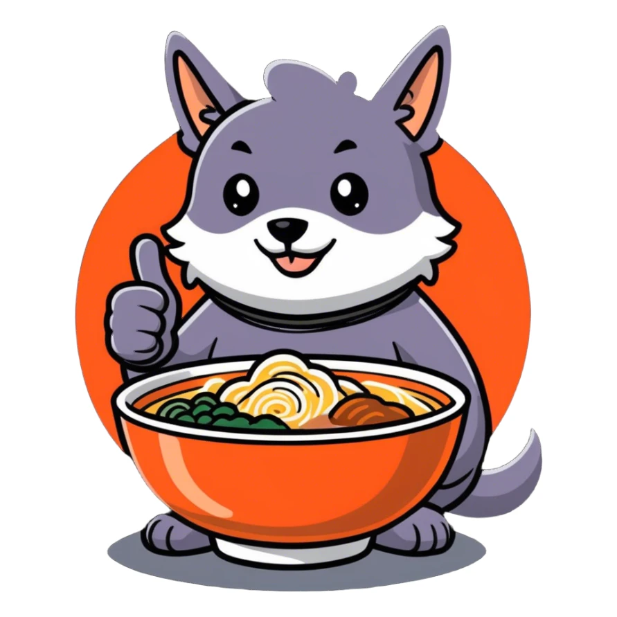 Dogman rating Ramen sticker