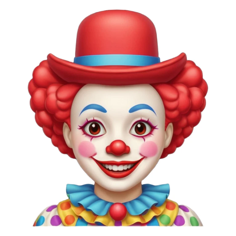 Clown with tiny colorful hat, half body sticker