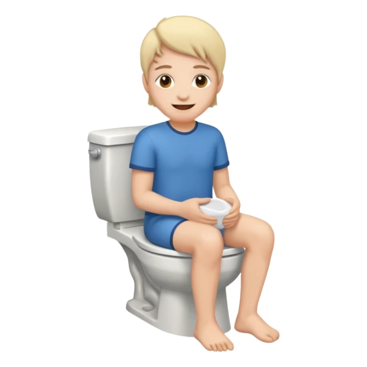 Happy on toilet  sticker