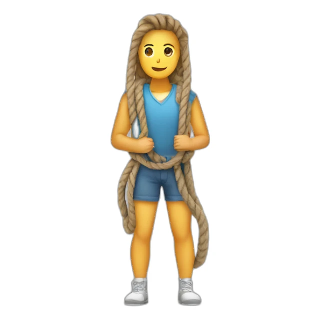 person wearing ropes bed sticker