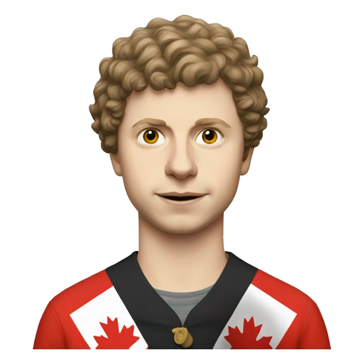 Michael Cera as the Canadian flag sticker