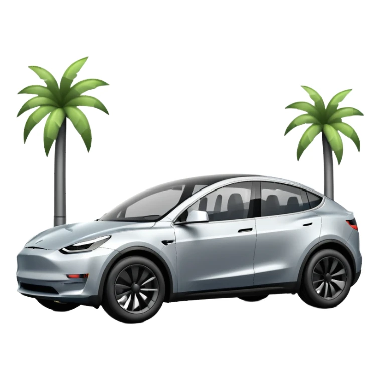 A Tesla Model Y parallel parking at a curb sticker