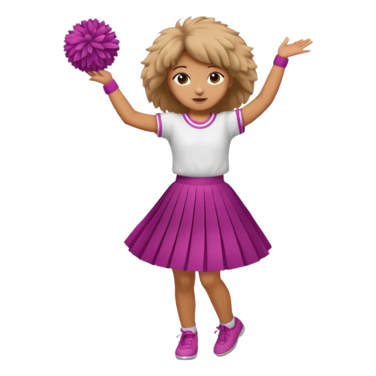 turtle girl dancing with skirt holging o mpom sticker