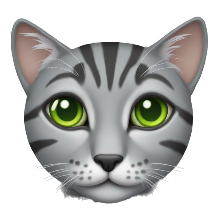 grey tabby with green eyes sticker