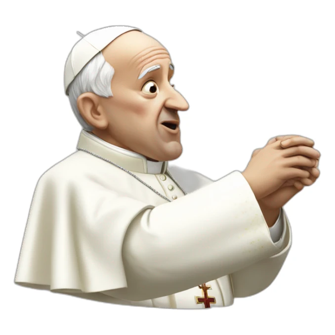 the pope innocently snorting lines sticker