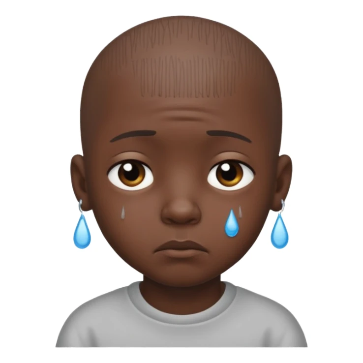 Little bald sad black boy sticker