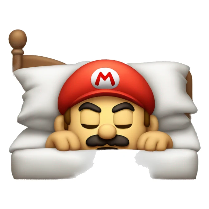 mario sleeping in bed sticker