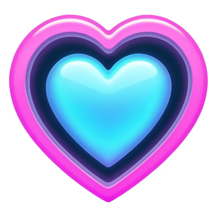 white heart with a neon glow sticker