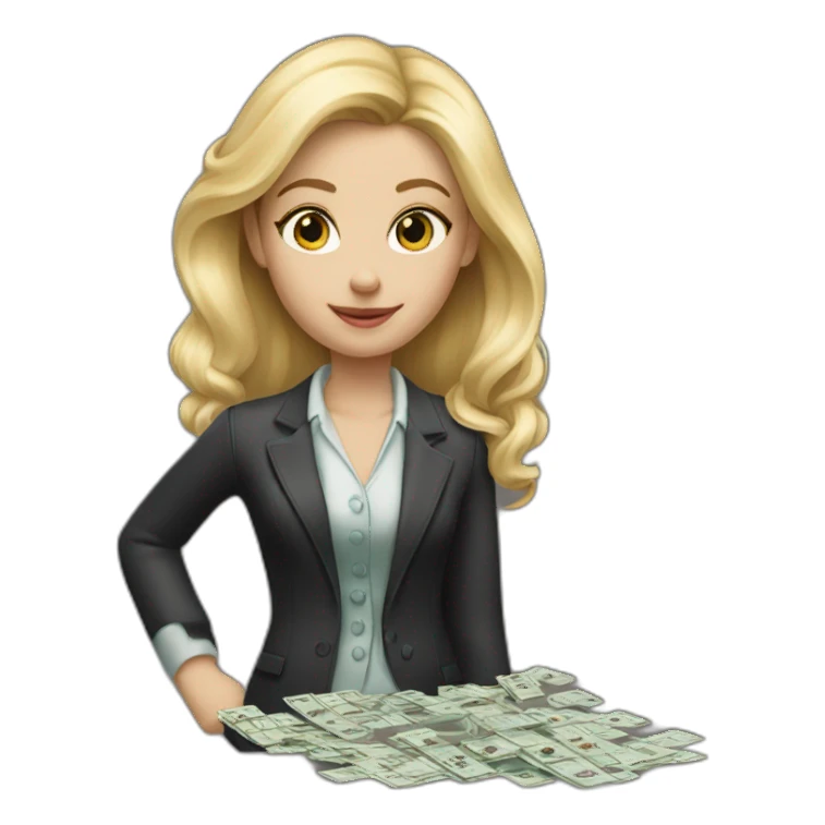 blond girl with monopoly game sticker