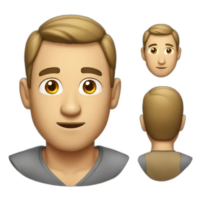 Men with Big ear instead of head sticker